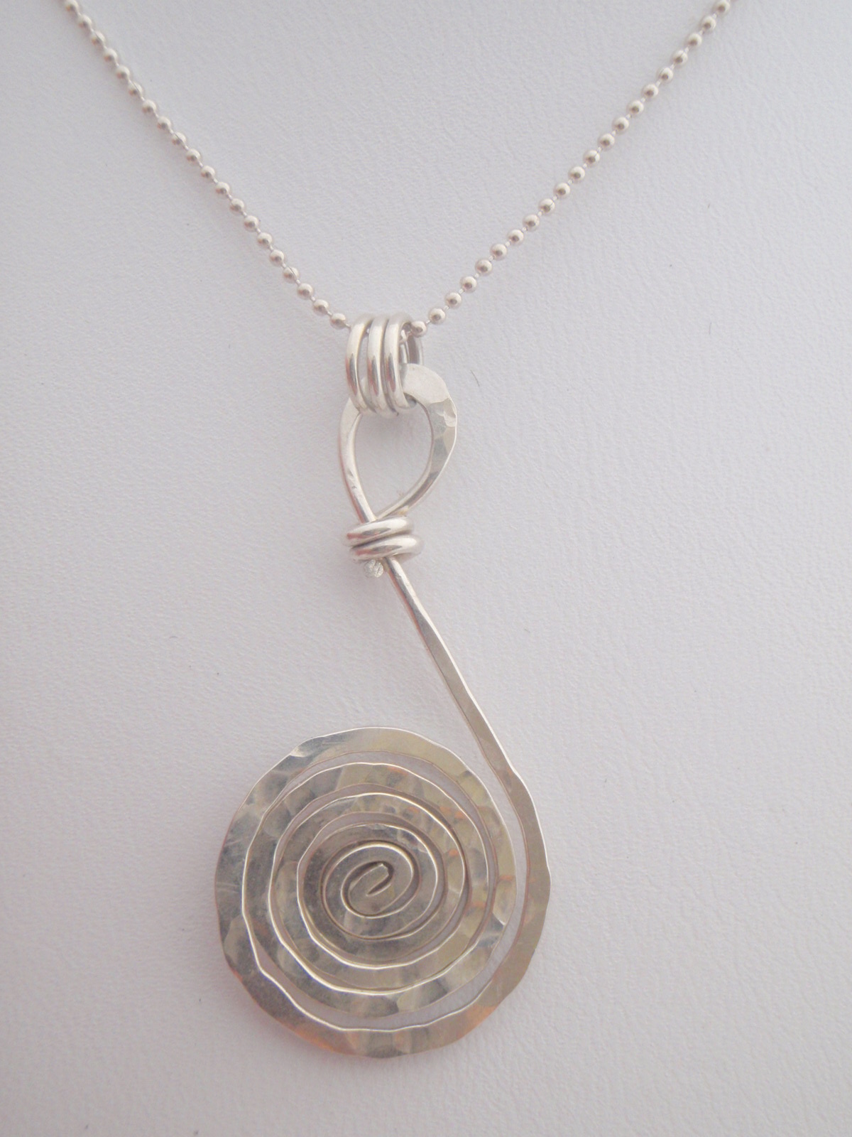 Hand Made Spiral Design Silver Necklace: Hawaii Jewel by Toni Cordas